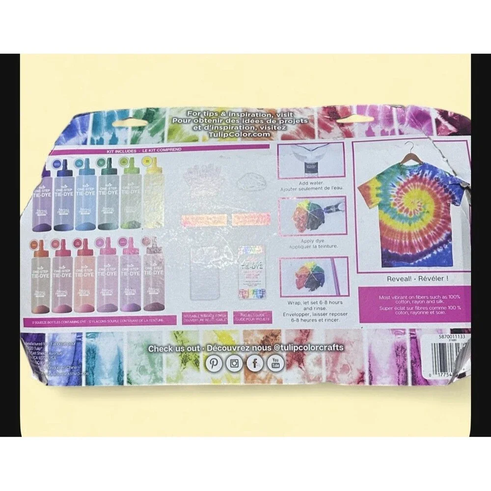 Tulip One-Step Kaleidoscope Tie-Dye Kit 70 Pc 12 Colors Up to 36 Projects